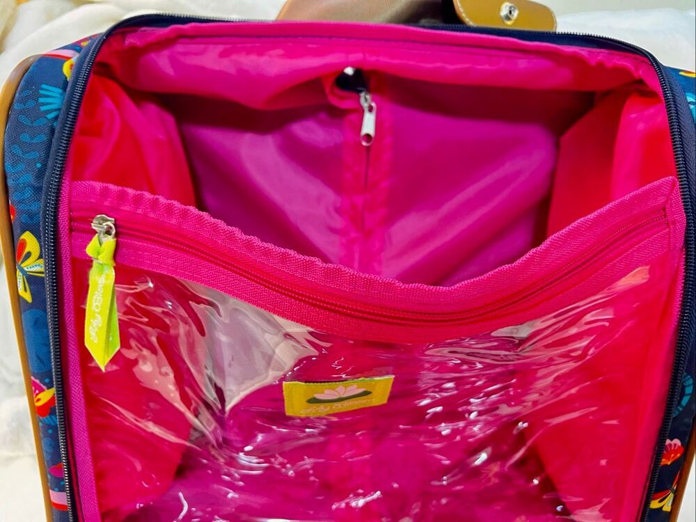 Lily Bloom Designer 15 Inch Carry On Rolling Travel Luggage Suitcase Sloth to Me - Picture 9 of 15